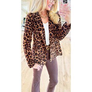 Harve Benard Womens 8P Leopard Short Blazer Jacket Mob Wife City Glam Animal PNT